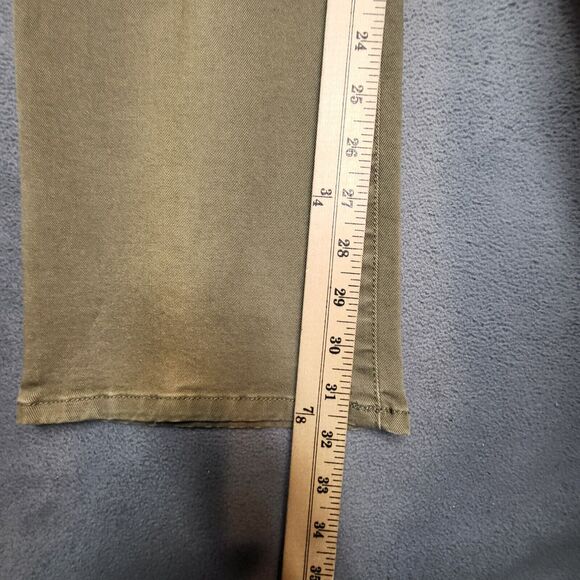 NWT Chaps Denim Pants Womans 12 Green Straight Leg Stretch Distressed - Picture 5 of 10